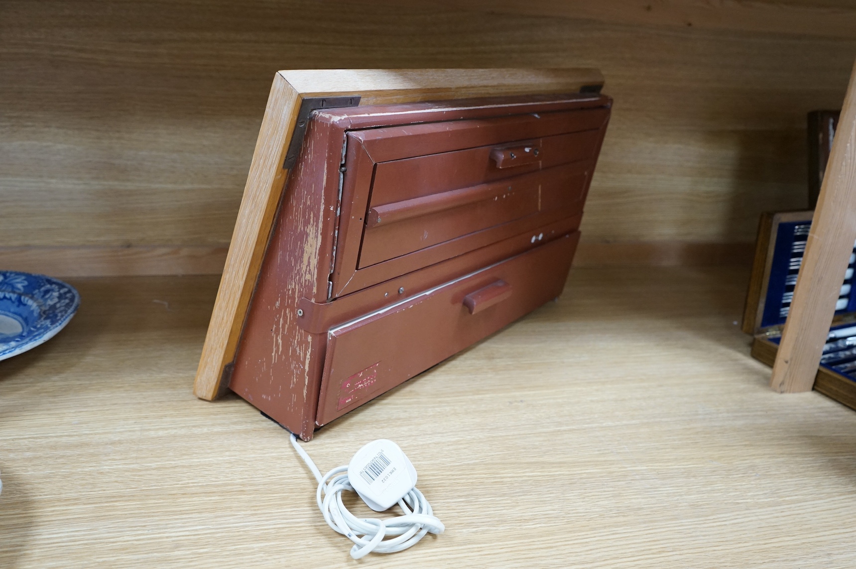 A Parker pen light up display cabinet, 37 x 57cm. Condition - fair